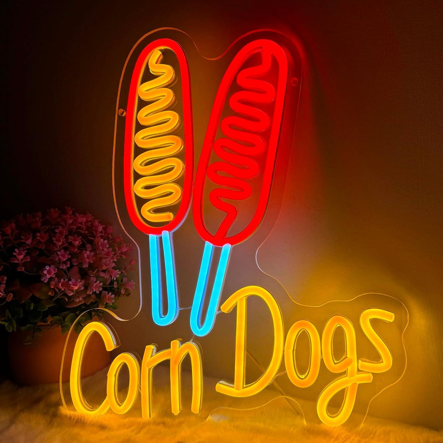 Led Lighting Wall Decor - Corn Dog Neon Sign Snack USB