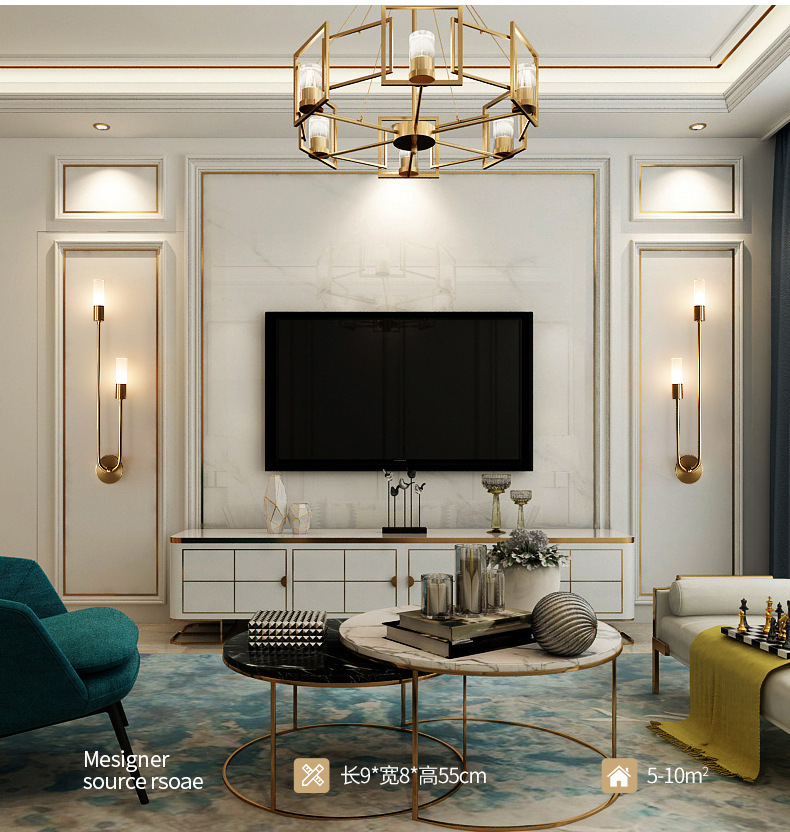 Retro Background Living Room A - đánh giá và giá Led Lighting Wall Decor