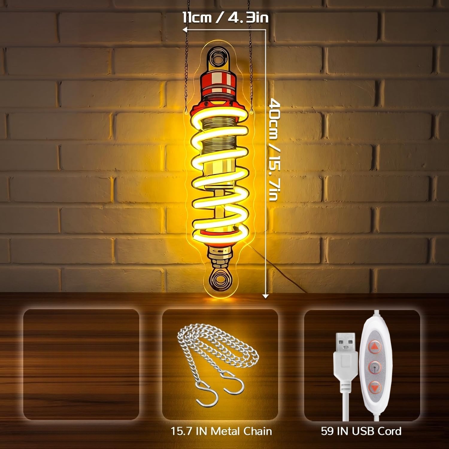 Shock Absorber LED Neon Light  - đánh giá và giá Garage Lighting Decor