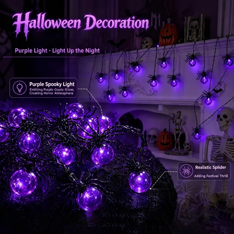 Battery Powered Spider LED Str - đánh giá và giá Lighting Decor Outdoor