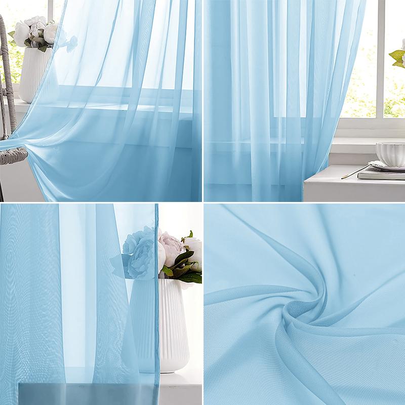 Light Blue Solid Sheer Voile W - đánh giá và giá Lighting Decoration Ideas