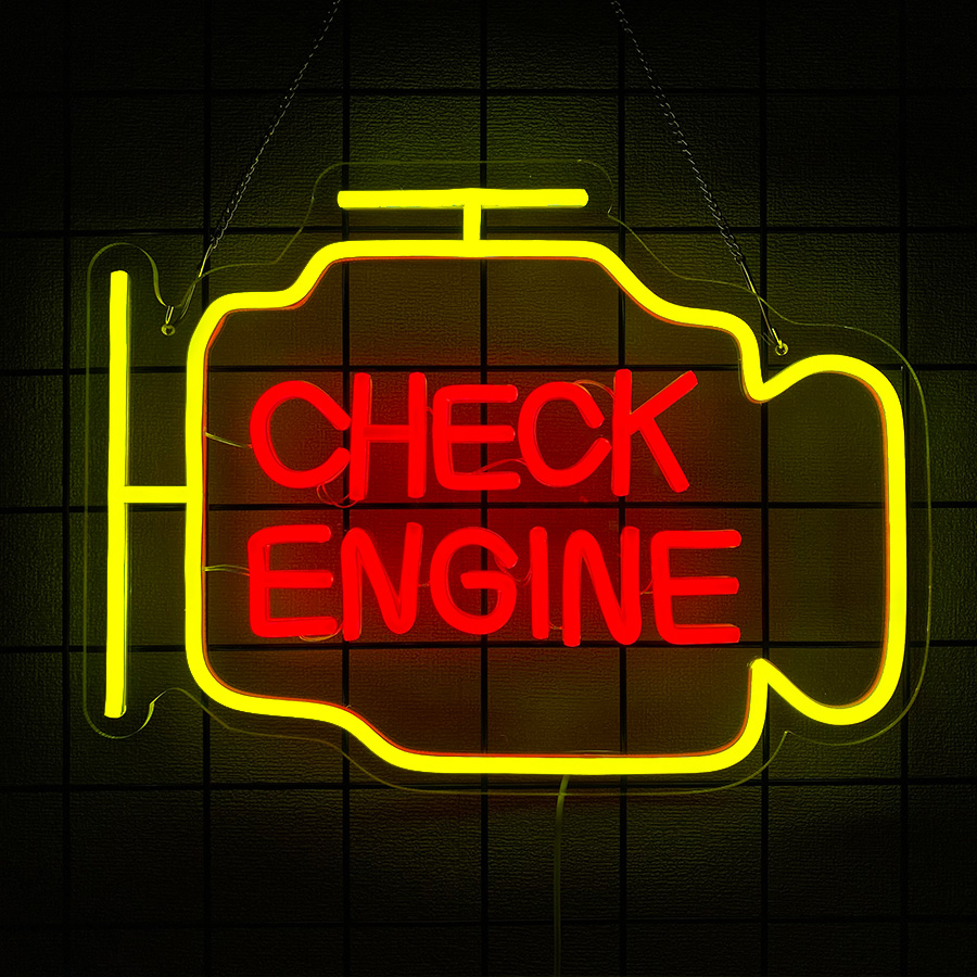 Check Engine Neon Sign For Wal - đánh giá và giá Garage Lighting Decor