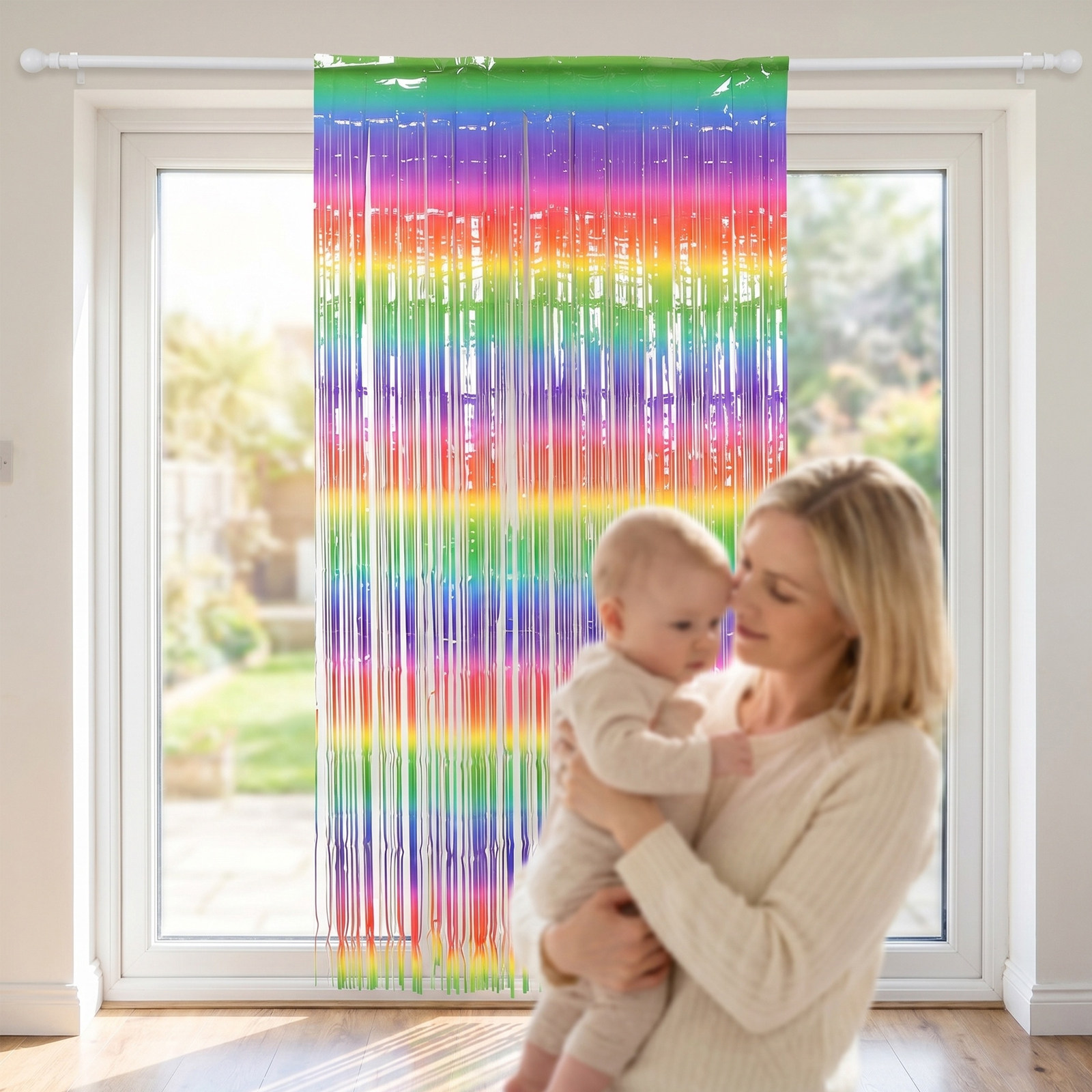 2Pcs Rainbow Foil Curtain Phot - đánh giá và giá Lighting Decor Photos