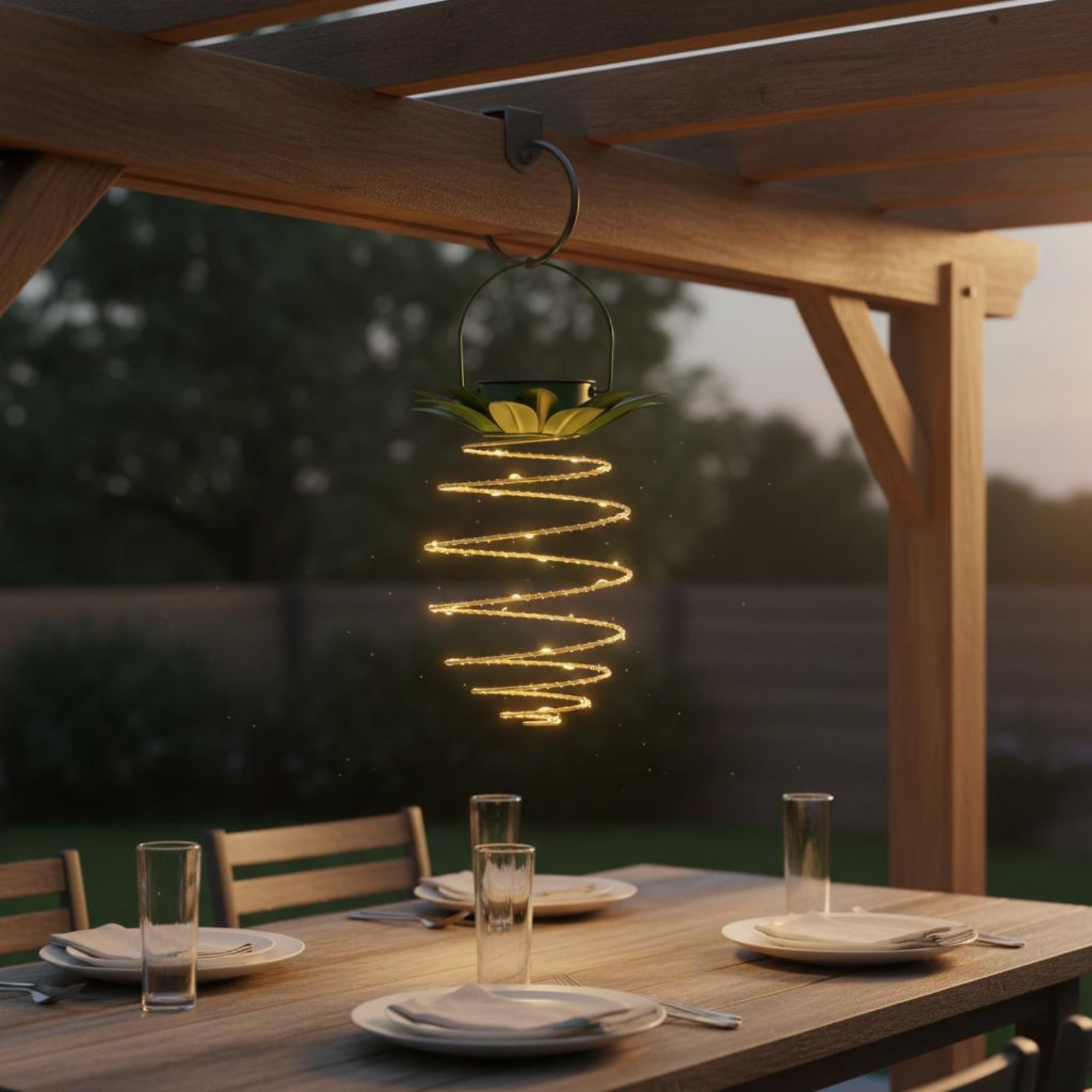 2 Pieces Solar Pineapple Lamp  - đánh giá và giá Lighting Decor Outdoor