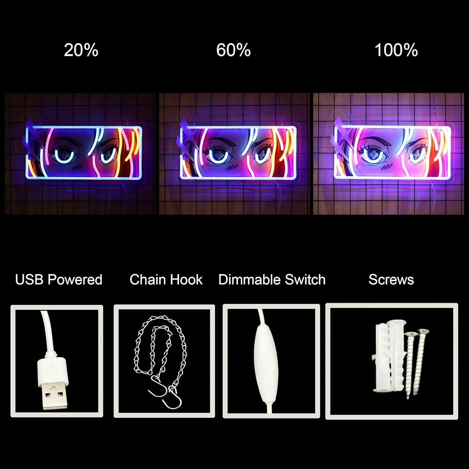 Passionate Eyes Neon Sign USB  - đánh giá và giá Led Lighting Wall Decor