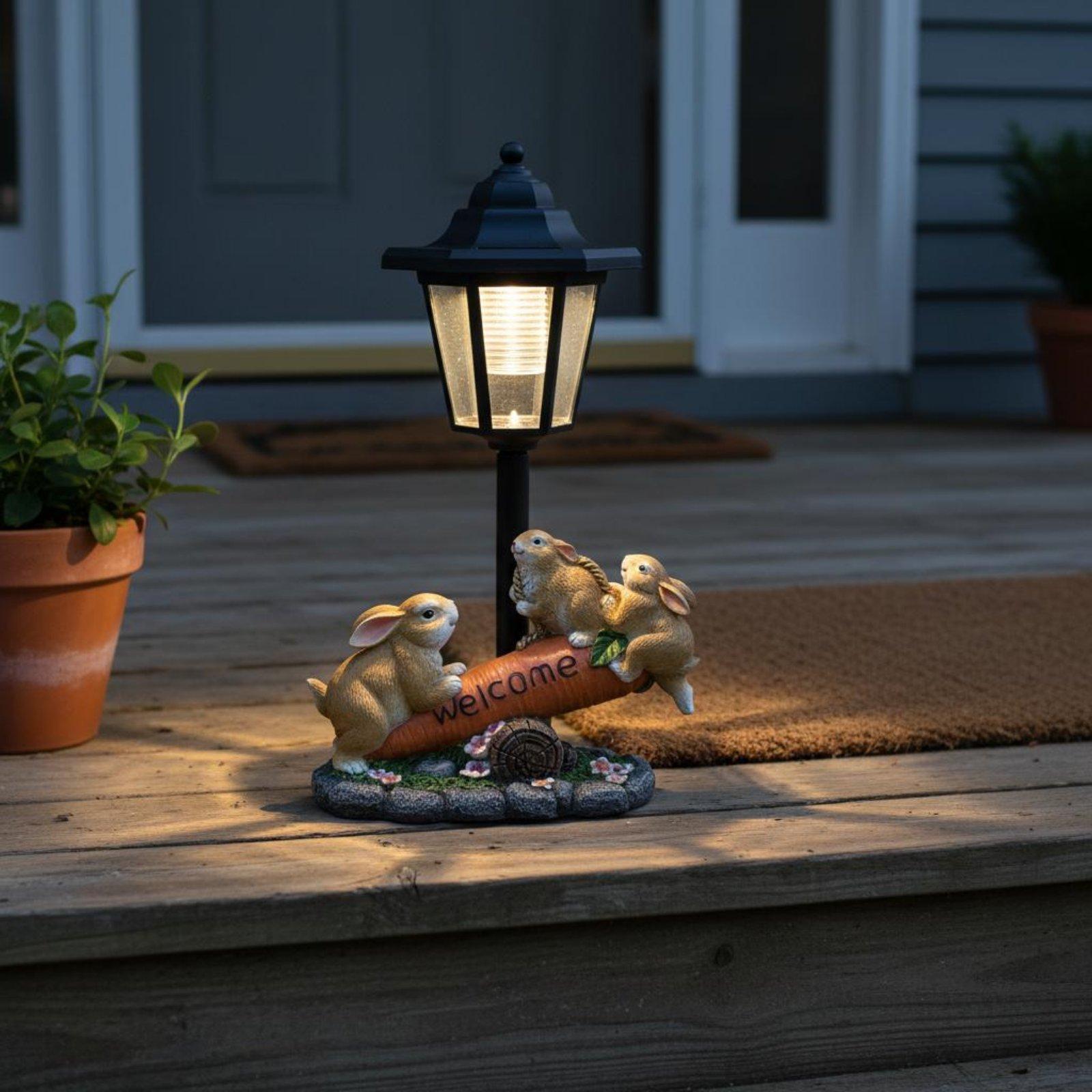 Solar Rabbit Statue Decorative - đánh giá và giá Lighting Decoration Ideas