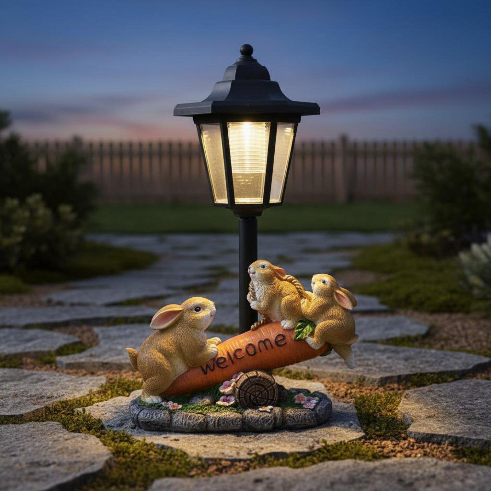 Solar Rabbit Statue Decorative - đánh giá và giá Lighting Decoration Ideas
