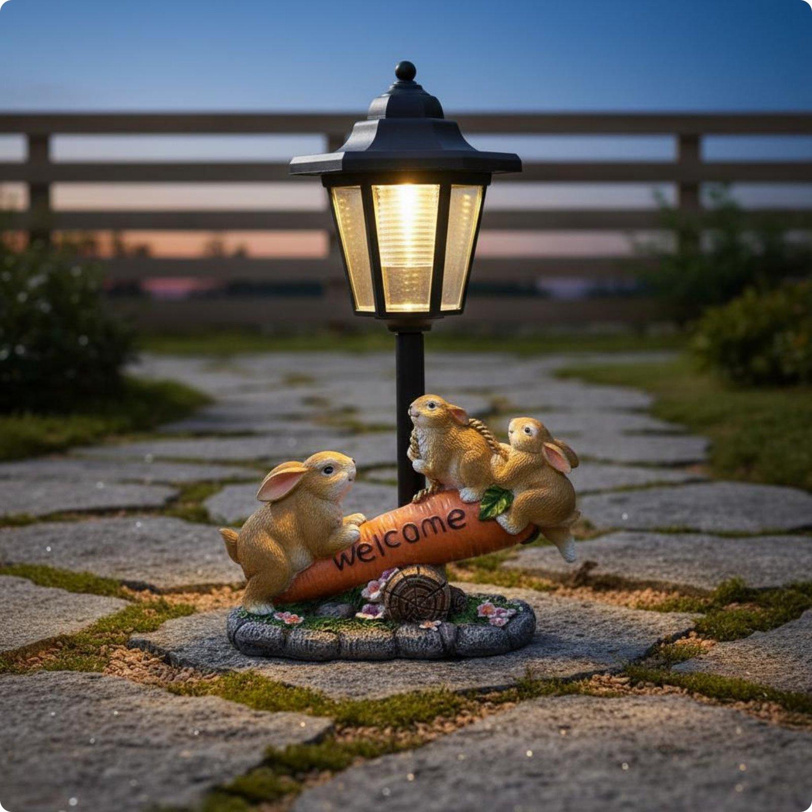 Solar Rabbit Statue Decorative - đánh giá và giá Lighting Decoration Ideas