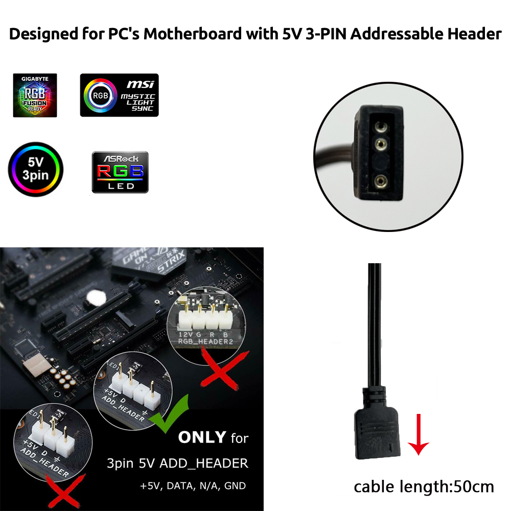 5V ARGB 3Pin Header for Asus A - đánh giá và giá Lighting Decoration Ideas