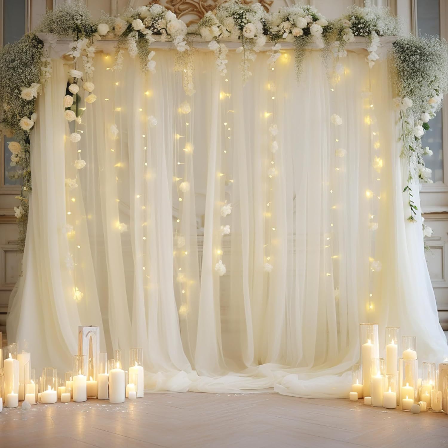 1 Pack Wedding Tulle Backdrop  - đánh giá và giá Lighting Decor Photos