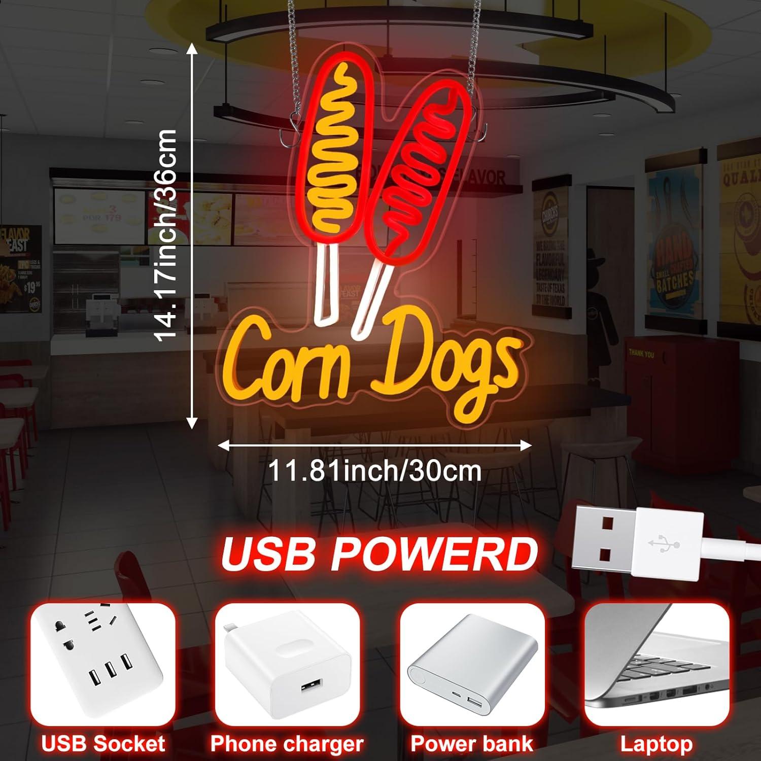 Corn Dog Neon Sign Snack USB D - đánh giá và giá Led Lighting Wall Decor