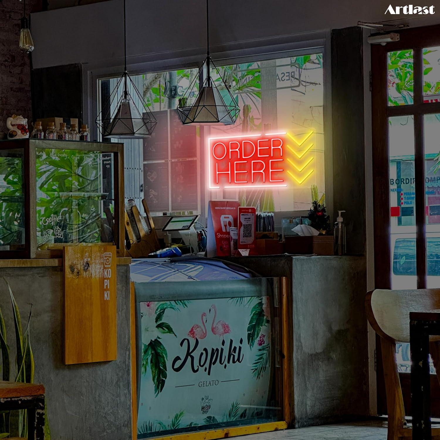 Order Here Neon Sign USB Dimma - đánh giá và giá Led Lighting Wall Decor