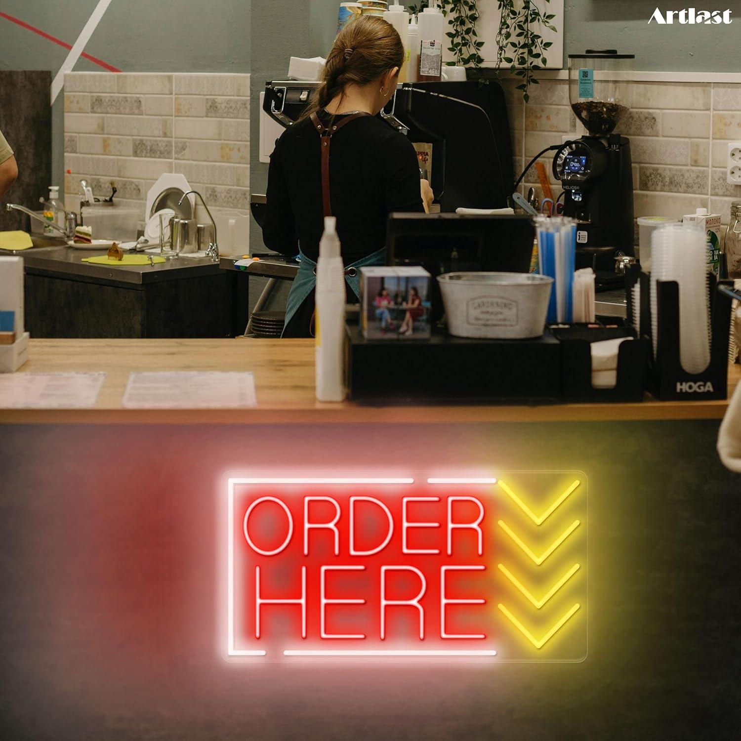 Order Here Neon Sign USB Dimma - đánh giá và giá Led Lighting Wall Decor