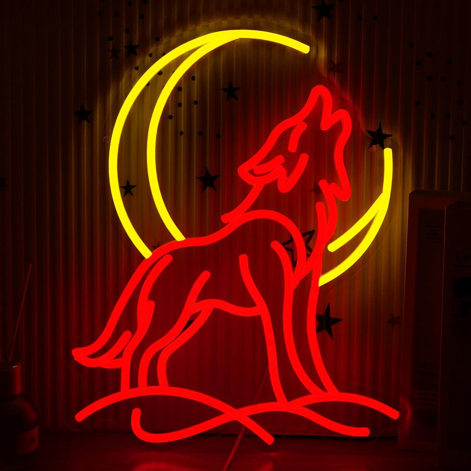 Howling Wolf Neon Sign Dimmabl - đánh giá và giá Led Lighting Wall Decor